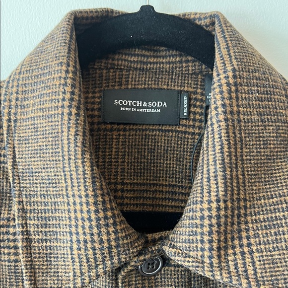 Scotch & Soda Brown Plaid Men's Shirt Jacket - Picture 2 of 9